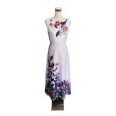 Lily pearly white & floural satin dress